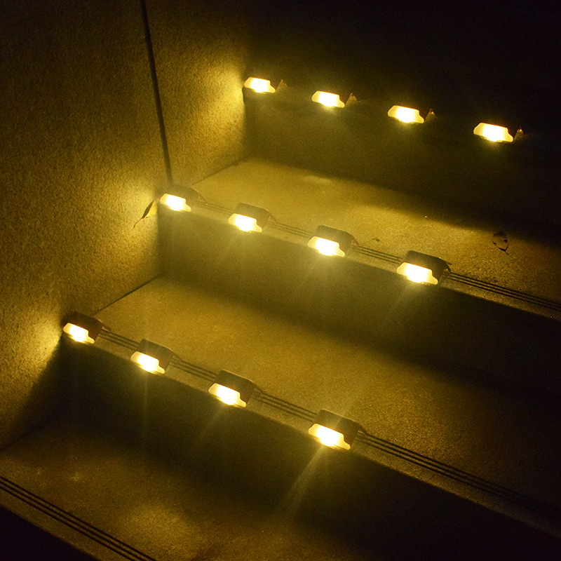 Warm lights on stair risers
